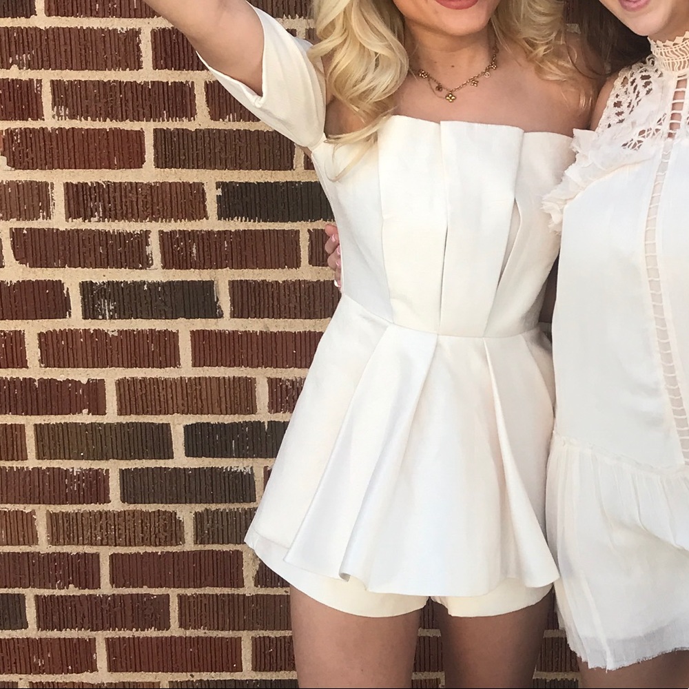 Off-the-Shoulder Off-White Romper